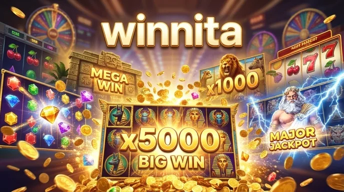Schermata di slot di Winnita con simbolo bonus e moltiplicatore in evidenza