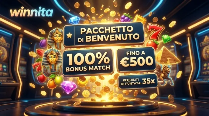 Schermata di attivazione bonus su app di casinò con percentuale di match e termini di puntata